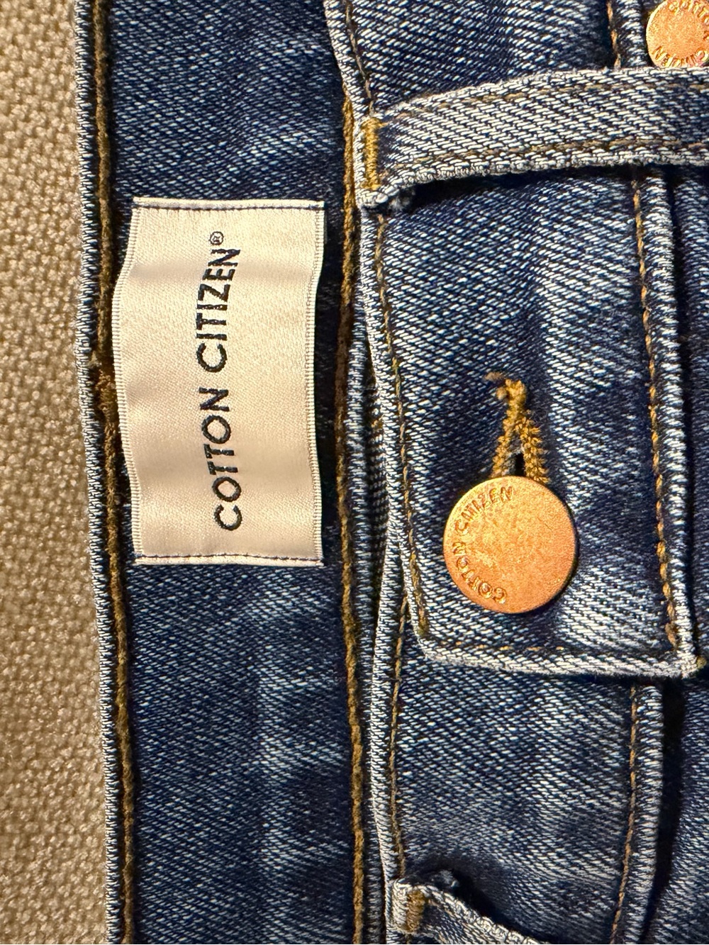 Cotton Citizen Blue Boot Cut Jeans with Knee Rips - Picture 3 of 3